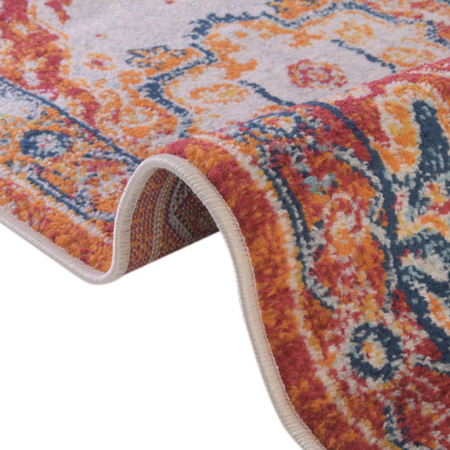 Rust Red 7' 10 x 7' 10 Madeline Vintage Octagon Area Rug 100% Polypropylene Distressed Traditional Carpet for Classic Interior Home Design for Sale at Rug Engine