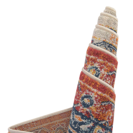 Rust Red 7' 10 x 7' 10 Madeline Vintage Octagon Area Rug 100% Polypropylene Distressed Traditional Carpet for Classic Interior Home Design for Sale at Rug Engine