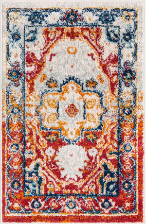Rust Red 2' x 3' Madeline Vintage Rectangle Area Rug 100% Polypropylene Distressed Traditional Carpet for Classic Interior Home Design for Sale at Rug Engine