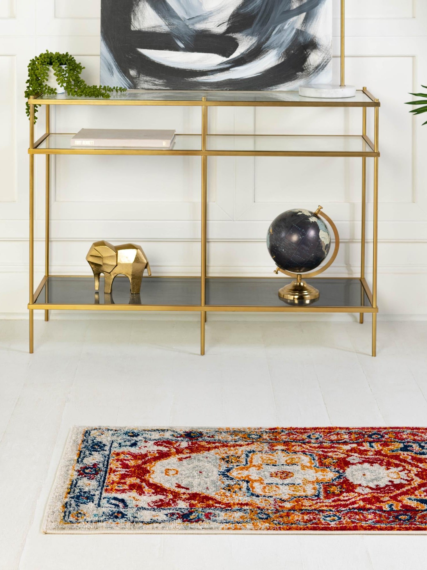 Rust Red 2' 11 x 13' Madeline Vintage Runner Area Rug 100% Polypropylene Distressed Traditional Carpet for Classic Interior Home Design for Sale at Rug Engine