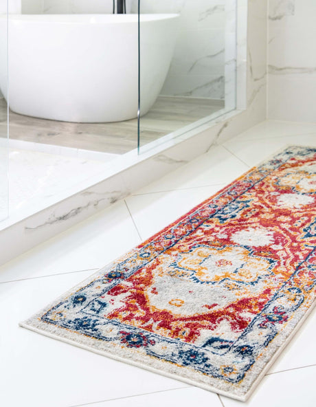 Rust Red 2' 11 x 13' Madeline Vintage Runner Area Rug 100% Polypropylene Distressed Traditional Carpet for Classic Interior Home Design for Sale at Rug Engine