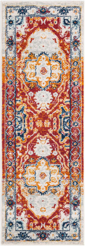 Rust Red 2' x 6' Madeline Vintage Runner Area Rug 100% Polypropylene Distressed Traditional Carpet for Classic Interior Home Design for Sale at Rug Engine