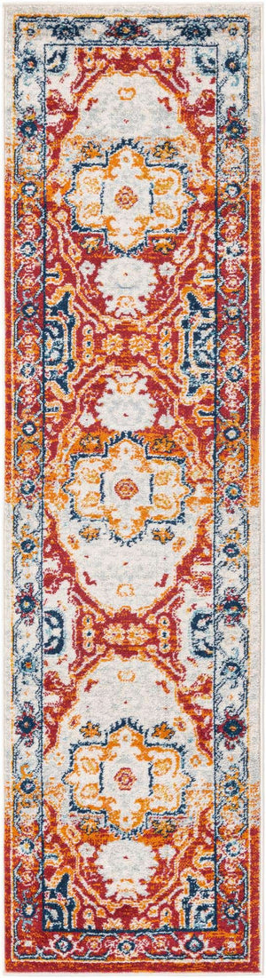 Rust Red 2' x 8' Madeline Vintage Runner Area Rug 100% Polypropylene Distressed Traditional Carpet for Classic Interior Home Design for Sale at Rug Engine