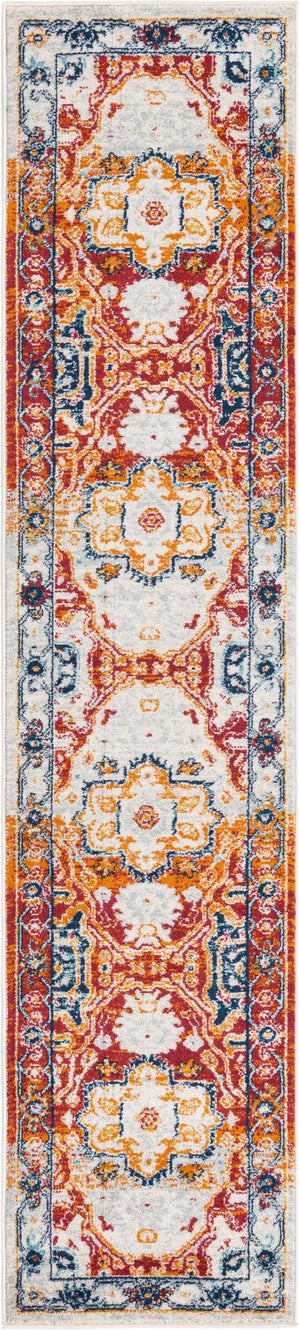 Rust Red 2' x 9' 10 Madeline Vintage Runner Area Rug 100% Polypropylene Distressed Traditional Carpet for Classic Interior Home Design for Sale at Rug Engine