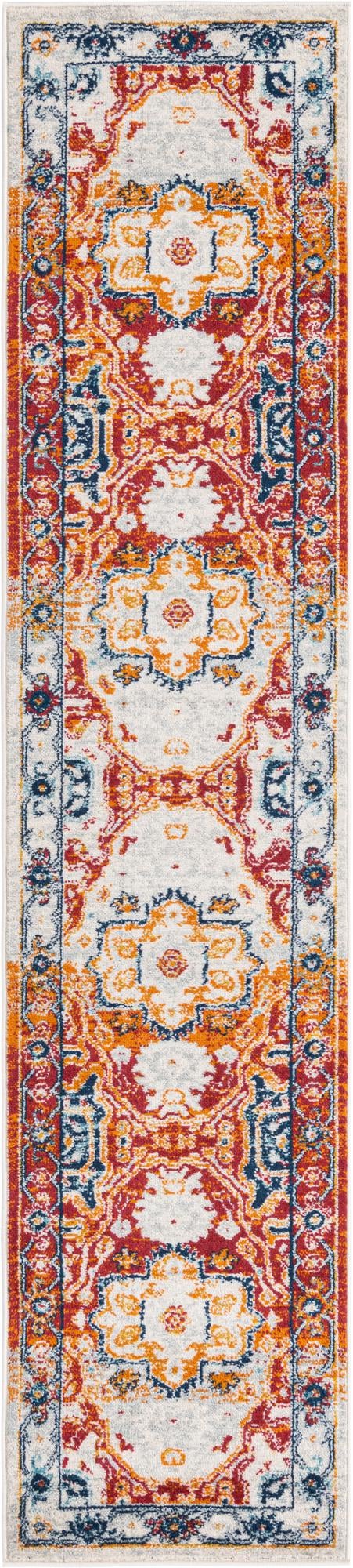 Rust Red 2' x 9' 10 Madeline Vintage Runner Area Rug 100% Polypropylene Distressed Traditional Carpet for Classic Interior Home Design for Sale at Rug Engine