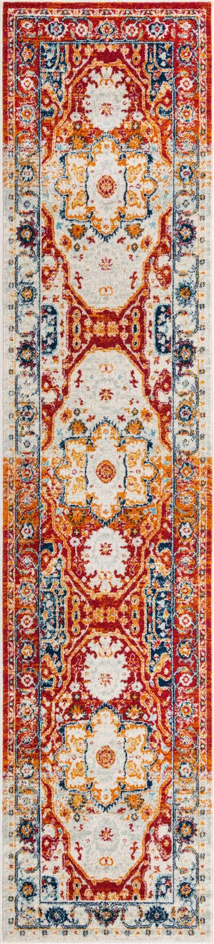 Rust Red 2' 11 x 13' Madeline Vintage Runner Area Rug 100% Polypropylene Distressed Traditional Carpet for Classic Interior Home Design for Sale at Rug Engine
