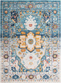 Teal 10' x 14' Madeline Vintage Rectangle Area Rug 100% Polypropylene Distressed Traditional Carpet for Classic Interior Home Design for Sale at Rug Engine