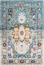 Teal 5' 3 x 8' Madeline Vintage Rectangle Area Rug 100% Polypropylene Distressed Traditional Carpet for Classic Interior Home Design for Sale at Rug Engine