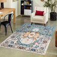 Teal 6' x 9' Madeline Vintage Rectangle Area Rug 100% Polypropylene Distressed Traditional Carpet for Classic Interior Home Design for Sale at Rug Engine