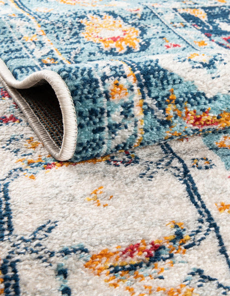 Teal 7' 10 x 10' Madeline Vintage Oval Area Rug 100% Polypropylene Distressed Traditional Carpet for Classic Interior Home Design for Sale at Rug Engine