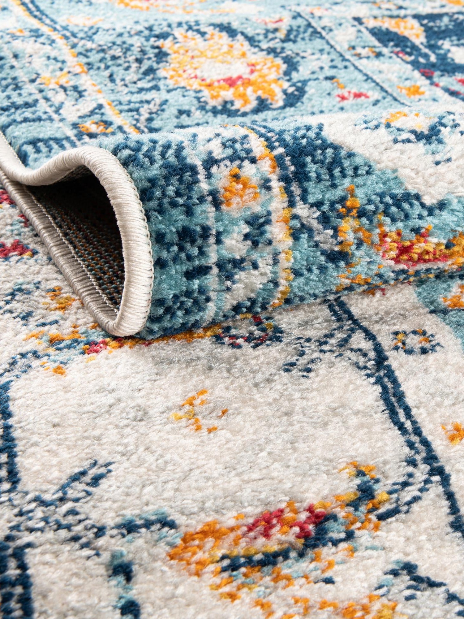 Teal 5' 3 x 8' Madeline Vintage Oval Area Rug 100% Polypropylene Distressed Traditional Carpet for Classic Interior Home Design for Sale at Rug Engine