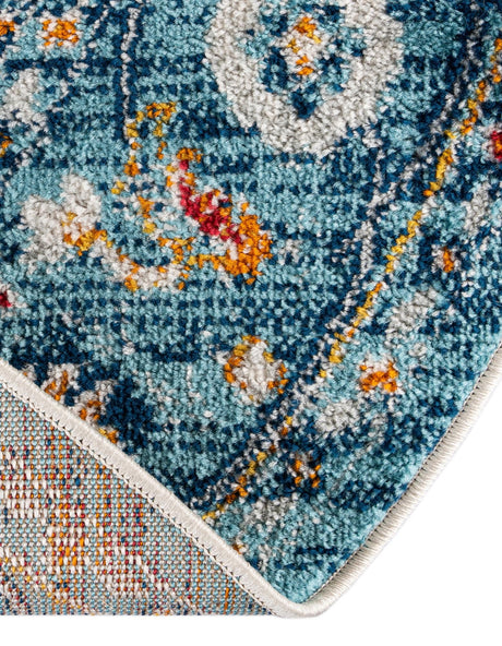Teal 4' x 6' Madeline Vintage Oval Area Rug 100% Polypropylene Distressed Traditional Carpet for Classic Interior Home Design for Sale at Rug Engine