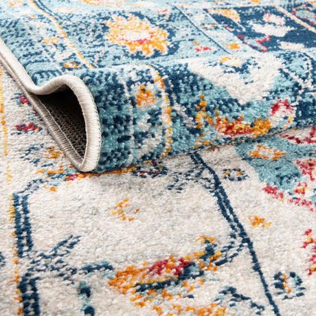 Teal 5' 3 x 5' 3 Madeline Vintage Octagon Area Rug 100% Polypropylene Distressed Traditional Carpet for Classic Interior Home Design for Sale at Rug Engine
