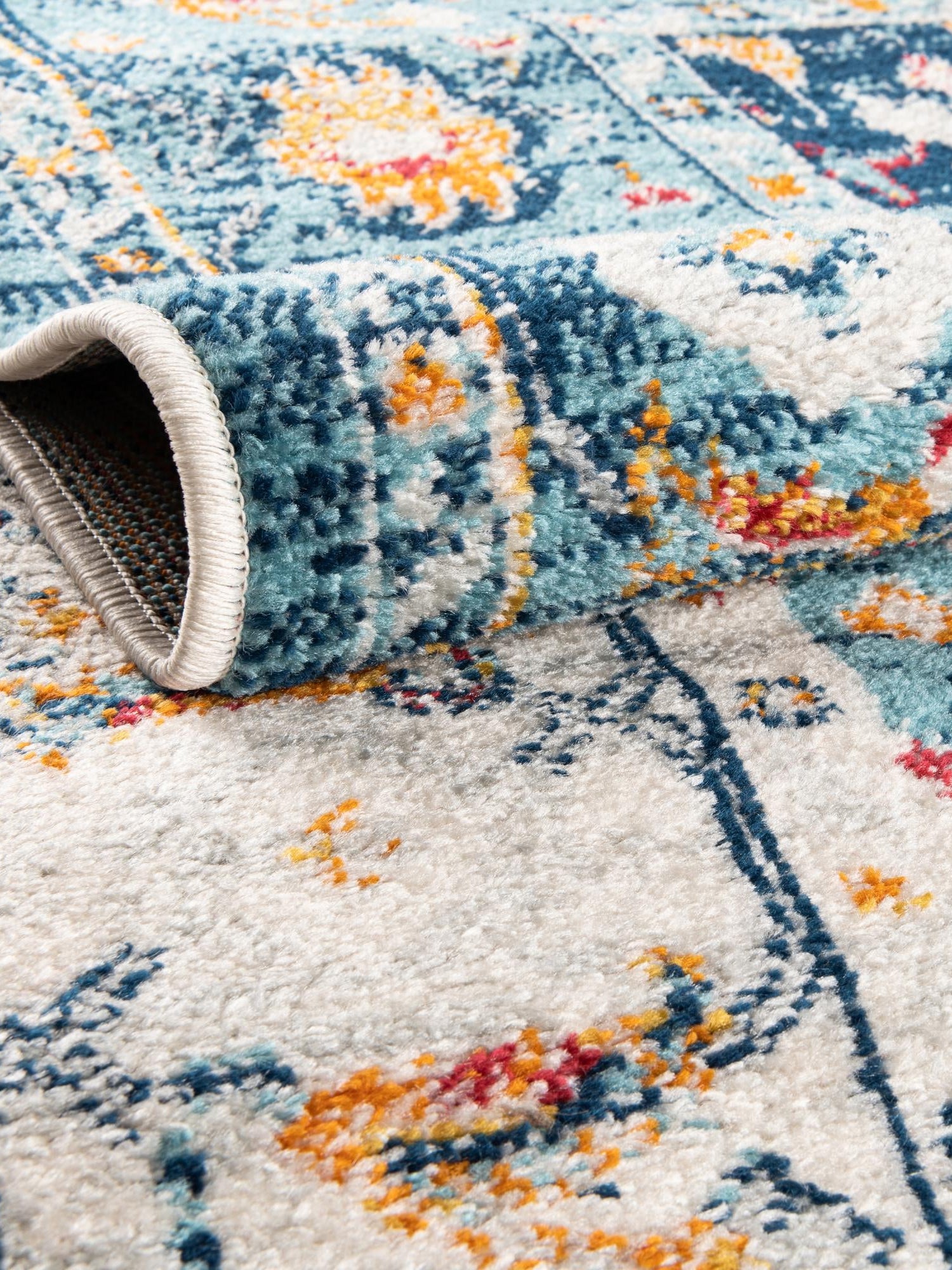 Teal 2' 11 x 16' Madeline Vintage Runner Area Rug 100% Polypropylene Distressed Traditional Carpet for Classic Interior Home Design for Sale at Rug Engine