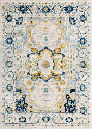 Gray 10' x 14' Madeline Vintage Rectangle Area Rug 100% Polypropylene Distressed Traditional Carpet for Classic Interior Home Design for Sale at Rug Engine