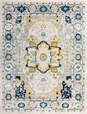 Gray 10' x 13' Madeline Vintage Rectangle Area Rug 100% Polypropylene Distressed Traditional Carpet for Classic Interior Home Design for Sale at Rug Engine