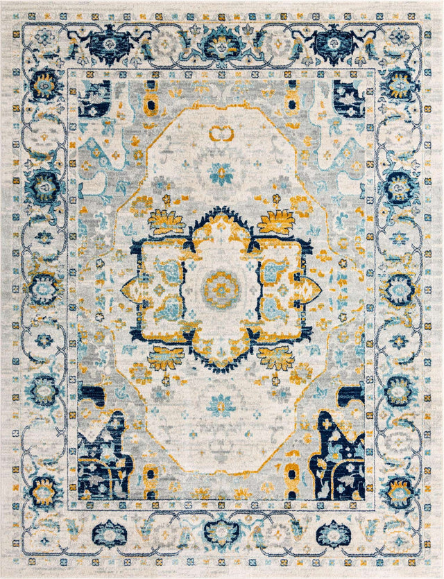 Gray 10' x 13' Madeline Vintage Rectangle Area Rug 100% Polypropylene Distressed Traditional Carpet for Classic Interior Home Design for Sale at Rug Engine