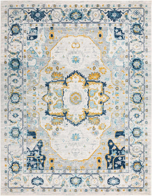 Gray 9' x 12' Madeline Vintage Rectangle Area Rug 100% Polypropylene Distressed Traditional Carpet for Classic Interior Home Design for Sale at Rug Engine