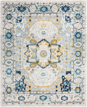 Gray 7' 10 x 10' Madeline Vintage Rectangle Area Rug 100% Polypropylene Distressed Traditional Carpet for Classic Interior Home Design for Sale at Rug Engine