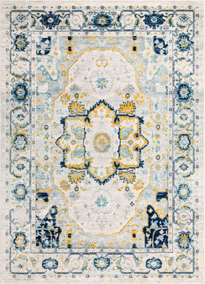 Gray 7' x 10' Madeline Vintage Rectangle Area Rug 100% Polypropylene Distressed Traditional Carpet for Classic Interior Home Design for Sale at Rug Engine