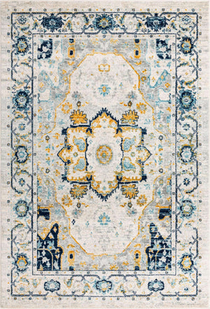 Gray 6' x 9' Madeline Vintage Rectangle Area Rug 100% Polypropylene Distressed Traditional Carpet for Classic Interior Home Design for Sale at Rug Engine