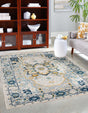 Gray 4' x 6' Madeline Vintage Rectangle Area Rug 100% Polypropylene Distressed Traditional Carpet for Classic Interior Home Design for Sale at Rug Engine