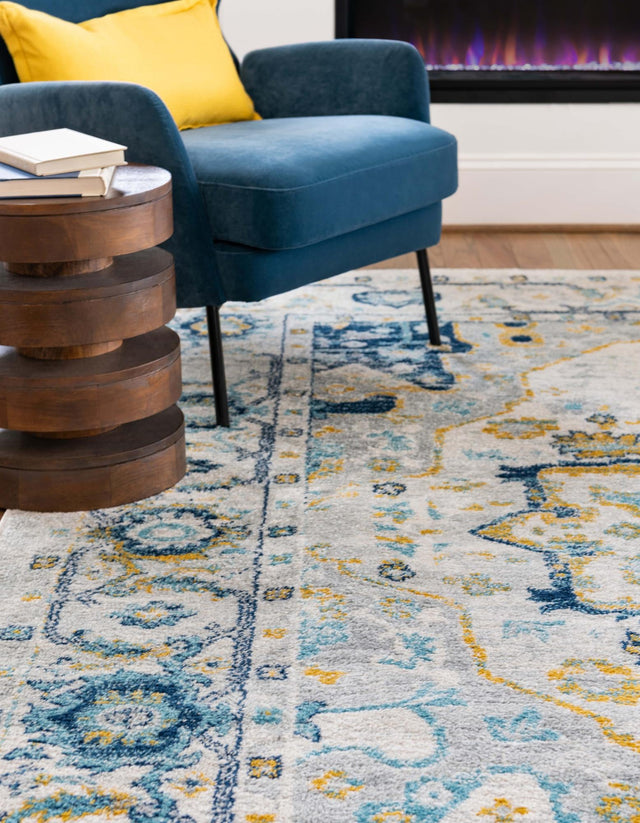 Gray 4' x 6' Madeline Vintage Rectangle Area Rug 100% Polypropylene Distressed Traditional Carpet for Classic Interior Home Design for Sale at Rug Engine