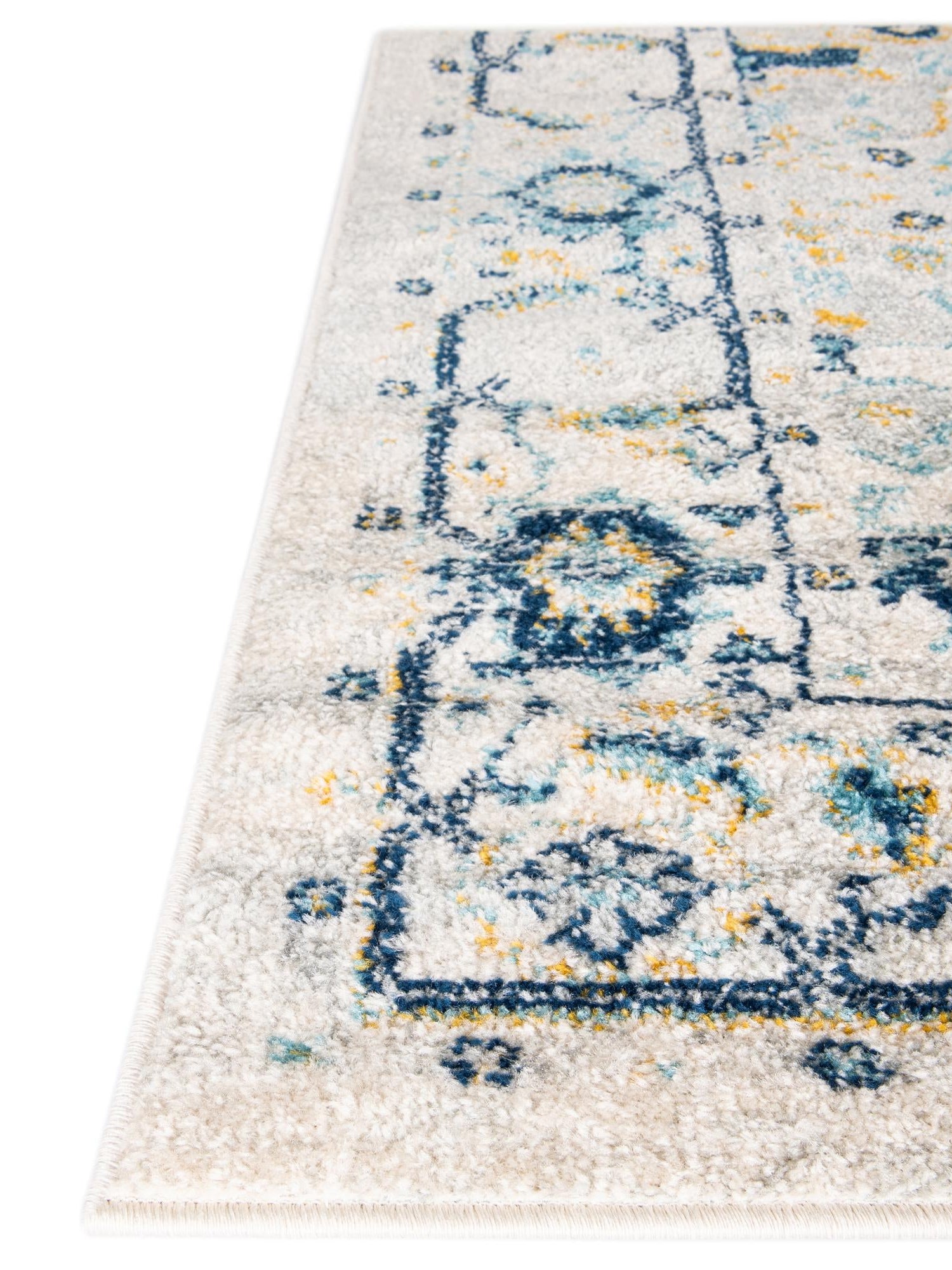 Gray 7' 10 x 10' Madeline Vintage Rectangle Area Rug 100% Polypropylene Distressed Traditional Carpet for Classic Interior Home Design for Sale at Rug Engine