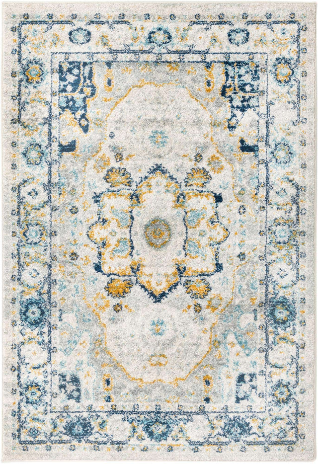 Gray 4' x 6' Madeline Vintage Rectangle Area Rug 100% Polypropylene Distressed Traditional Carpet for Classic Interior Home Design for Sale at Rug Engine