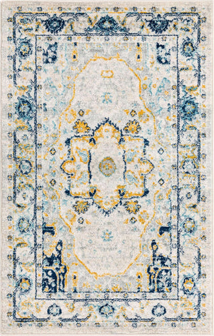 Gray 3' 3 x 5' 3 Madeline Vintage Rectangle Area Rug 100% Polypropylene Distressed Traditional Carpet for Classic Interior Home Design for Sale at Rug Engine