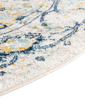 Gray 7' 10 x 7' 10 Madeline Vintage Round Area Rug 100% Polypropylene Distressed Traditional Carpet for Classic Interior Home Design for Sale at Rug Engine
