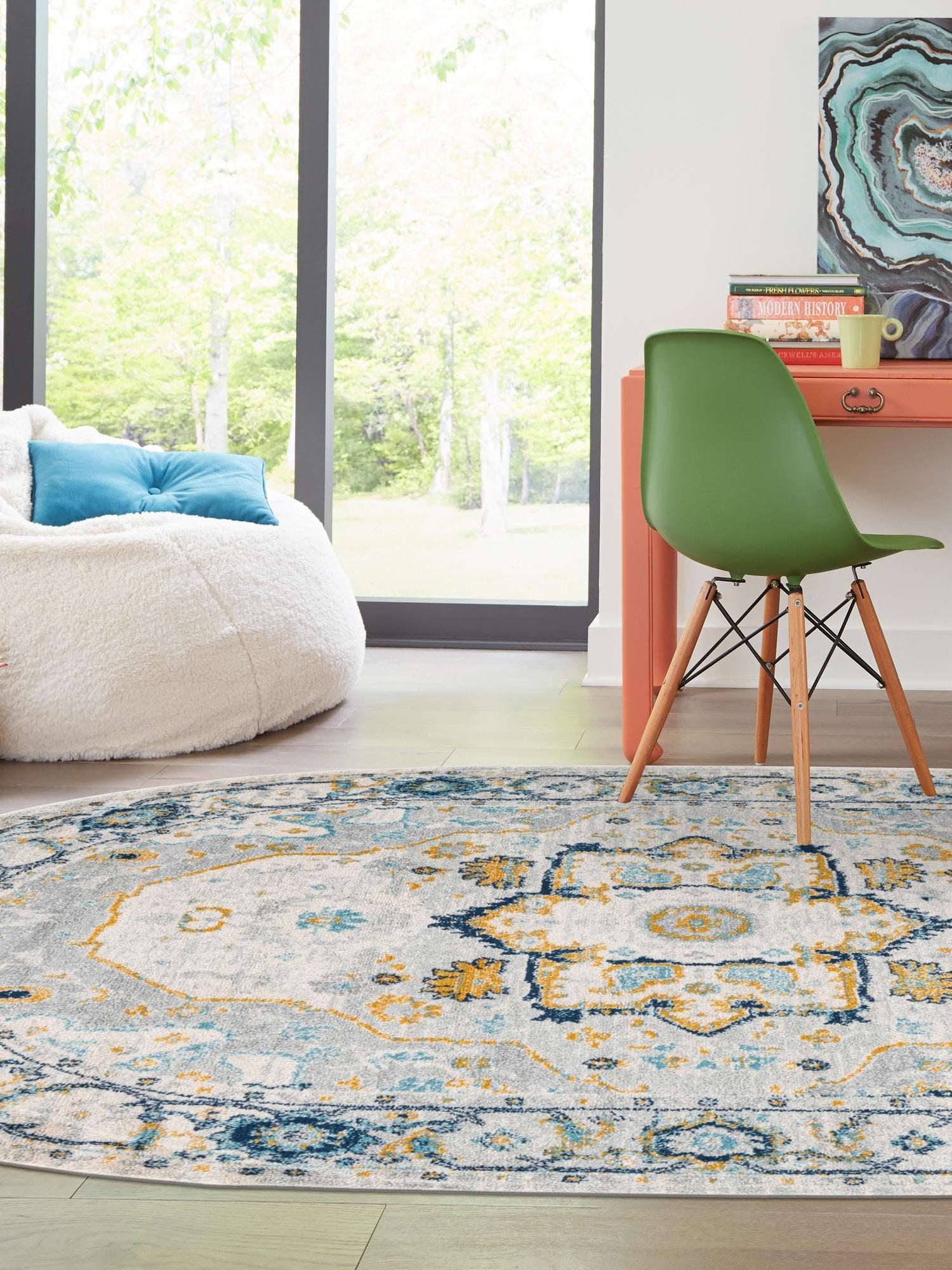 Gray 4' x 6' Madeline Vintage Oval Area Rug 100% Polypropylene Distressed Traditional Carpet for Classic Interior Home Design for Sale at Rug Engine