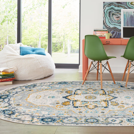 Gray 4' x 6' Madeline Vintage Oval Area Rug 100% Polypropylene Distressed Traditional Carpet for Classic Interior Home Design for Sale at Rug Engine