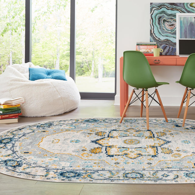 Gray 4' x 6' Madeline Vintage Oval Area Rug 100% Polypropylene Distressed Traditional Carpet for Classic Interior Home Design for Sale at Rug Engine