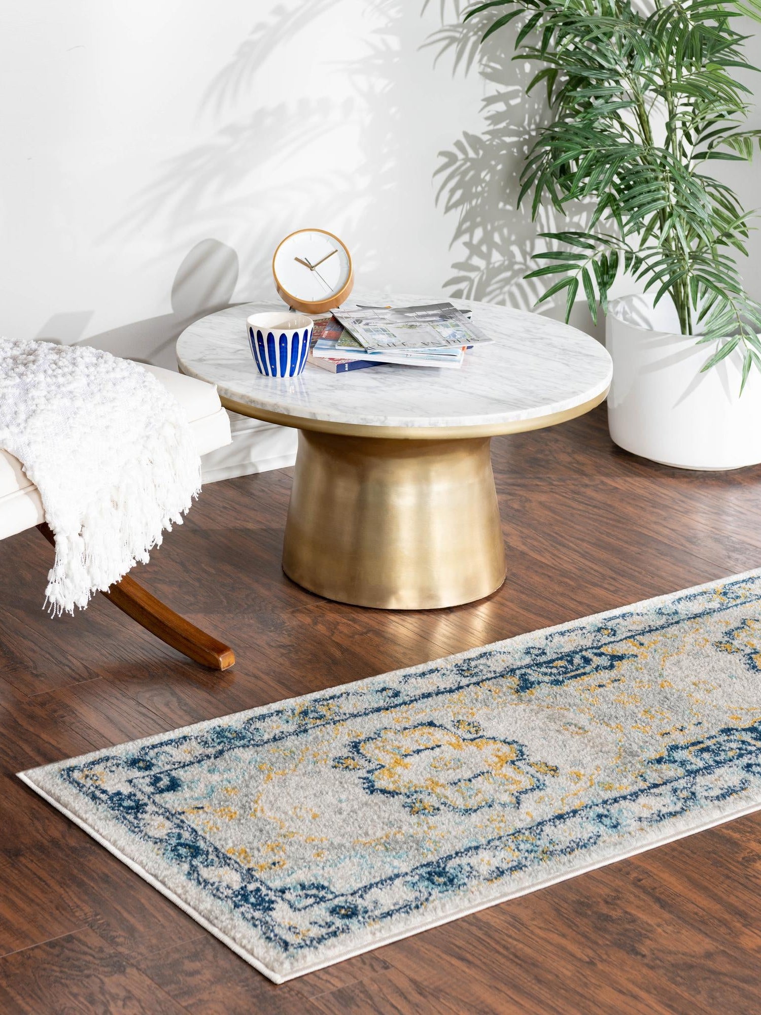 Gray 2' 11 x 13' Madeline Vintage Runner Area Rug 100% Polypropylene Distressed Traditional Carpet for Classic Interior Home Design for Sale at Rug Engine