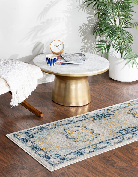 Gray 2' 11 x 13' Madeline Vintage Runner Area Rug 100% Polypropylene Distressed Traditional Carpet for Classic Interior Home Design for Sale at Rug Engine