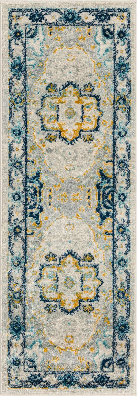 Gray 2' x 6' Madeline Vintage Runner Area Rug 100% Polypropylene Distressed Traditional Carpet for Classic Interior Home Design for Sale at Rug Engine