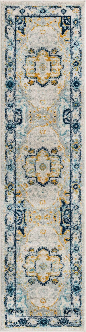 Gray 2' x 8' Madeline Vintage Runner Area Rug 100% Polypropylene Distressed Traditional Carpet for Classic Interior Home Design for Sale at Rug Engine