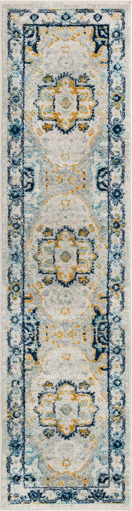 Gray 2' x 8' Madeline Vintage Runner Area Rug 100% Polypropylene Distressed Traditional Carpet for Classic Interior Home Design for Sale at Rug Engine