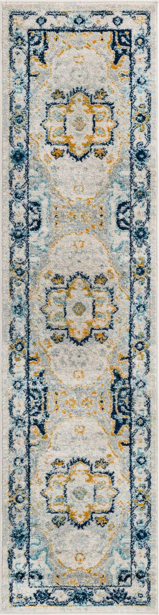 Gray 2' x 8' Madeline Vintage Runner Area Rug 100% Polypropylene Distressed Traditional Carpet for Classic Interior Home Design for Sale at Rug Engine