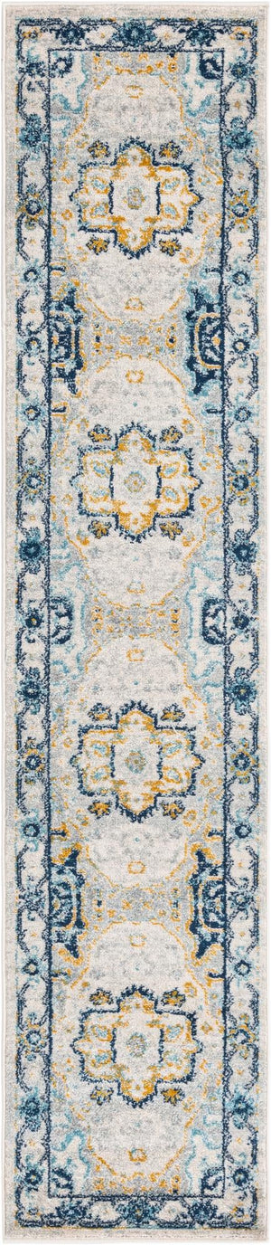 Gray 2' x 9' 10 Madeline Vintage Runner Area Rug 100% Polypropylene Distressed Traditional Carpet for Classic Interior Home Design for Sale at Rug Engine