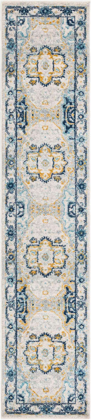 Gray 2' x 9' 10 Madeline Vintage Runner Area Rug 100% Polypropylene Distressed Traditional Carpet for Classic Interior Home Design for Sale at Rug Engine