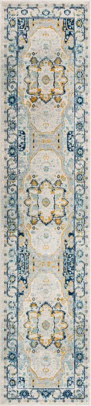 Gray 2' 11 x 13' Madeline Vintage Runner Area Rug 100% Polypropylene Distressed Traditional Carpet for Classic Interior Home Design for Sale at Rug Engine