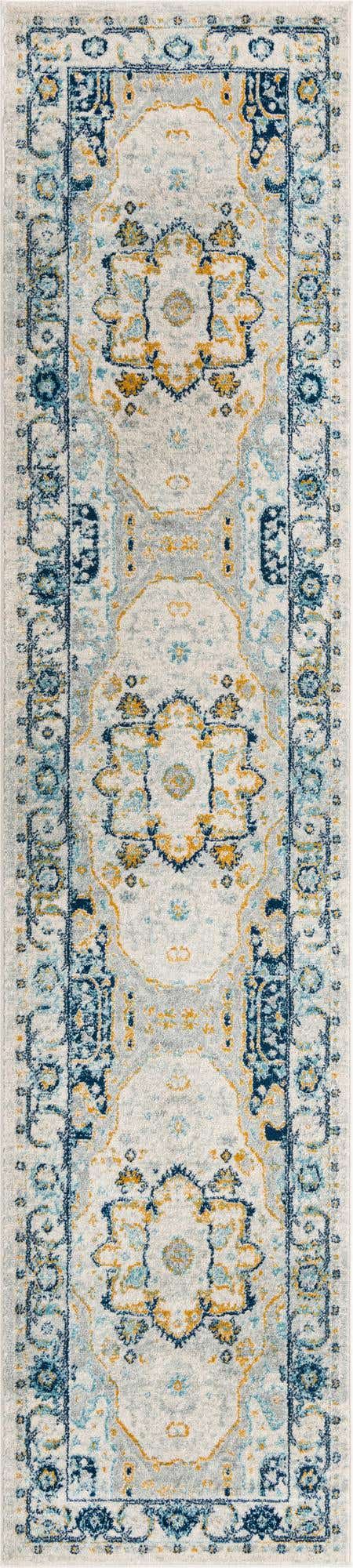 Gray 2' 11 x 13' Madeline Vintage Runner Area Rug 100% Polypropylene Distressed Traditional Carpet for Classic Interior Home Design for Sale at Rug Engine