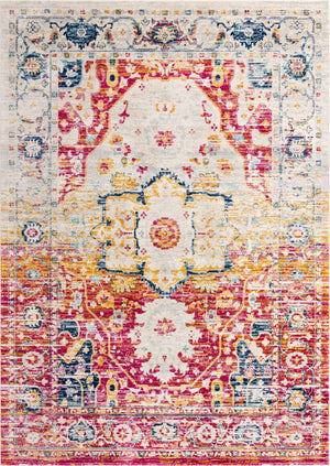 Pink Gray 10' x 14' Madeline Vintage Rectangle Area Rug 100% Polypropylene Distressed Traditional Carpet for Classic Interior Home Design for Sale at Rug Engine