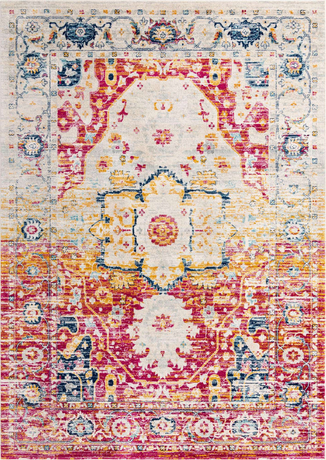 Pink Gray 10' x 14' Madeline Vintage Rectangle Area Rug 100% Polypropylene Distressed Traditional Carpet for Classic Interior Home Design for Sale at Rug Engine