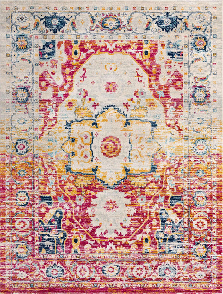 Pink Gray 10' x 13' Madeline Vintage Rectangle Area Rug 100% Polypropylene Distressed Traditional Carpet for Classic Interior Home Design for Sale at Rug Engine