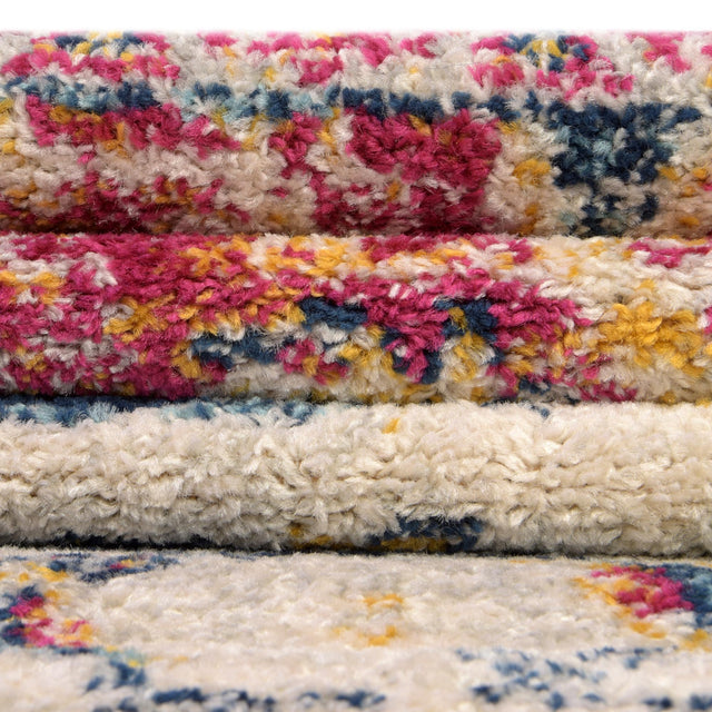 Pink Gray 7' x 10' Madeline Vintage Rectangle Area Rug 100% Polypropylene Distressed Traditional Carpet for Classic Interior Home Design for Sale at Rug Engine