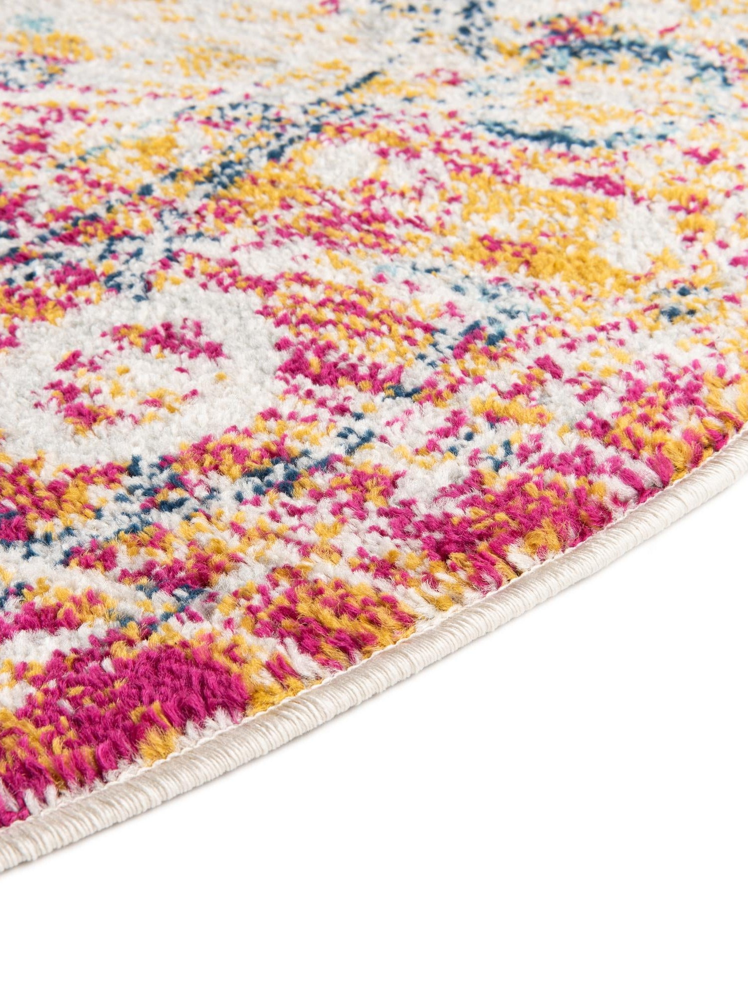 Pink Gray 7' 10 x 7' 10 Madeline Vintage Round Area Rug 100% Polypropylene Distressed Traditional Carpet for Classic Interior Home Design for Sale at Rug Engine