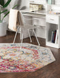 Pink Gray 7' 10 x 7' 10 Madeline Vintage Octagon Area Rug 100% Polypropylene Distressed Traditional Carpet for Classic Interior Home Design for Sale at Rug Engine